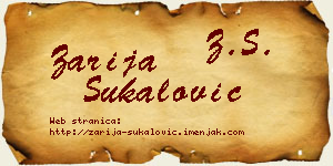 Zarija Šukalović vizit kartica